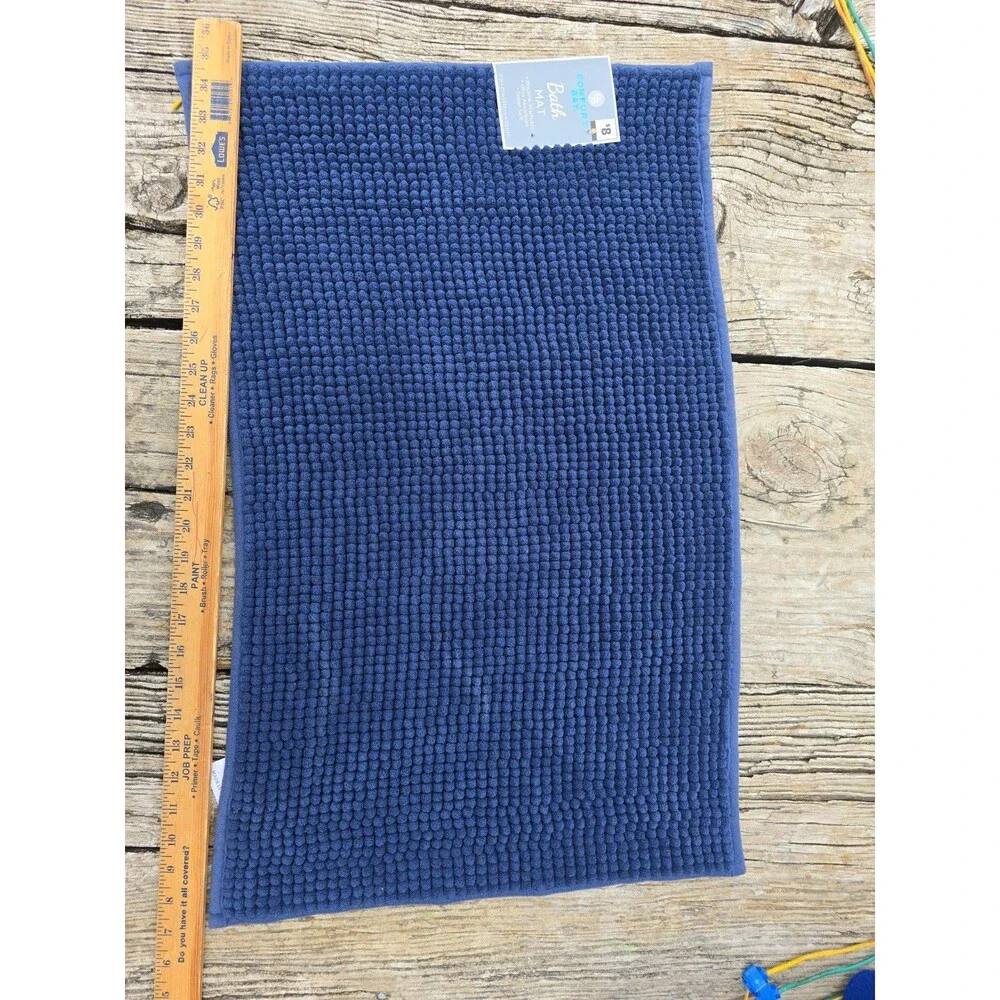 COMFORT BAY Spa Fuzzy Bath Rug Mat Rectangle Blue 17